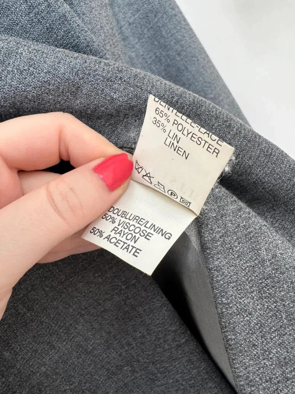 Blazer gris Batiste Paris - Boutons fleurs dorées & dentelle taille 38 - Photo 7/10
