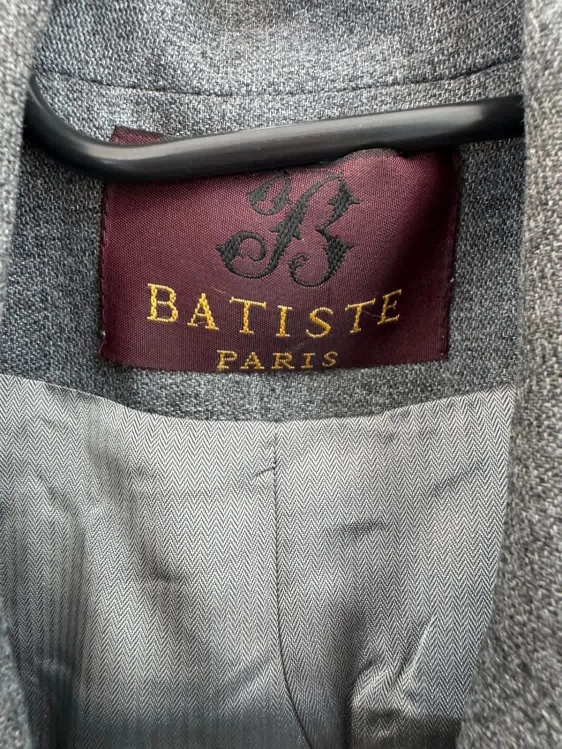 Blazer gris Batiste Paris - Boutons fleurs dorées & dentelle taille 38 - Photo 3/10