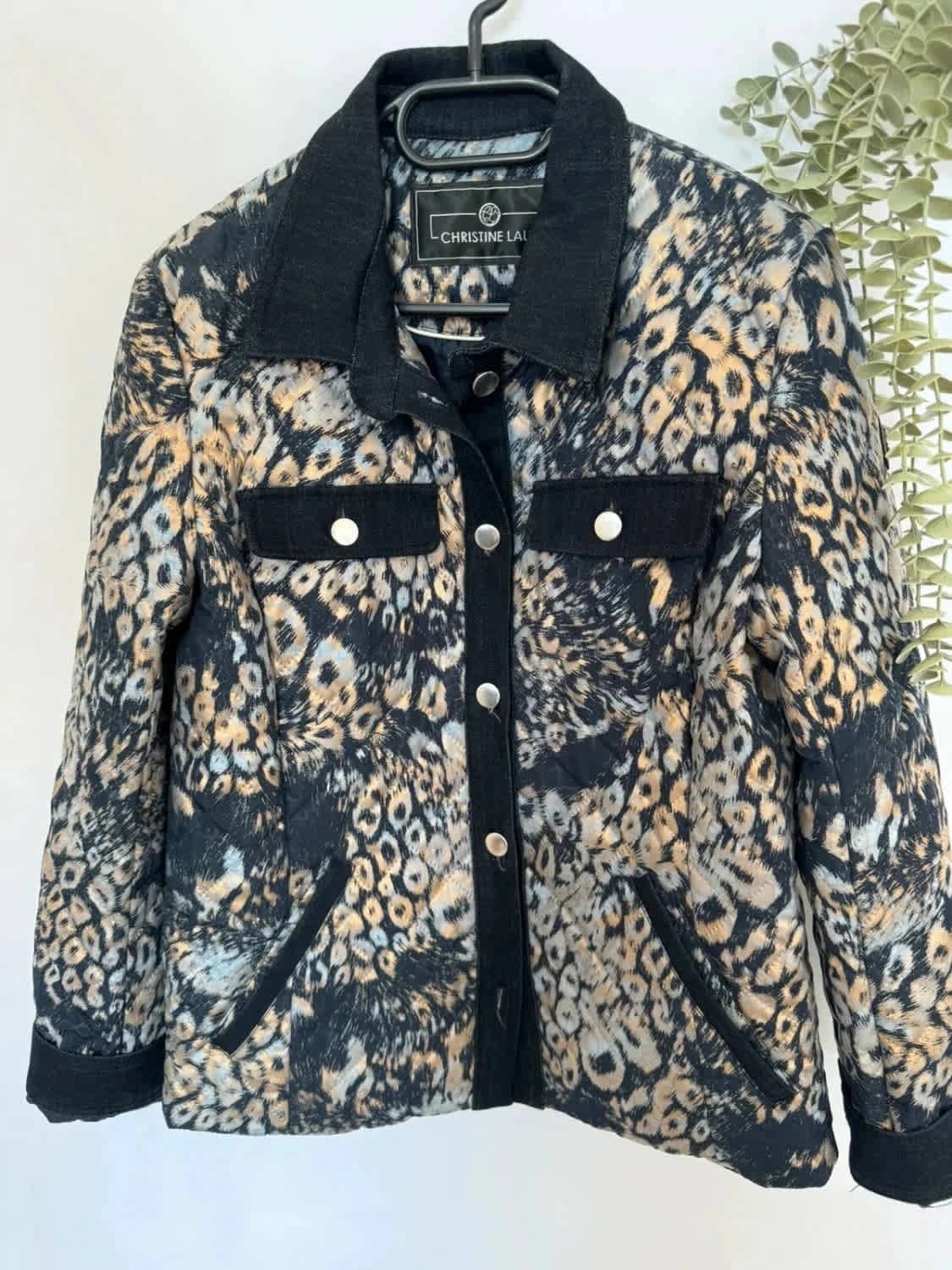 Veste en jean matelassée imprimée Christine Laure taille M - Photo 2/7
