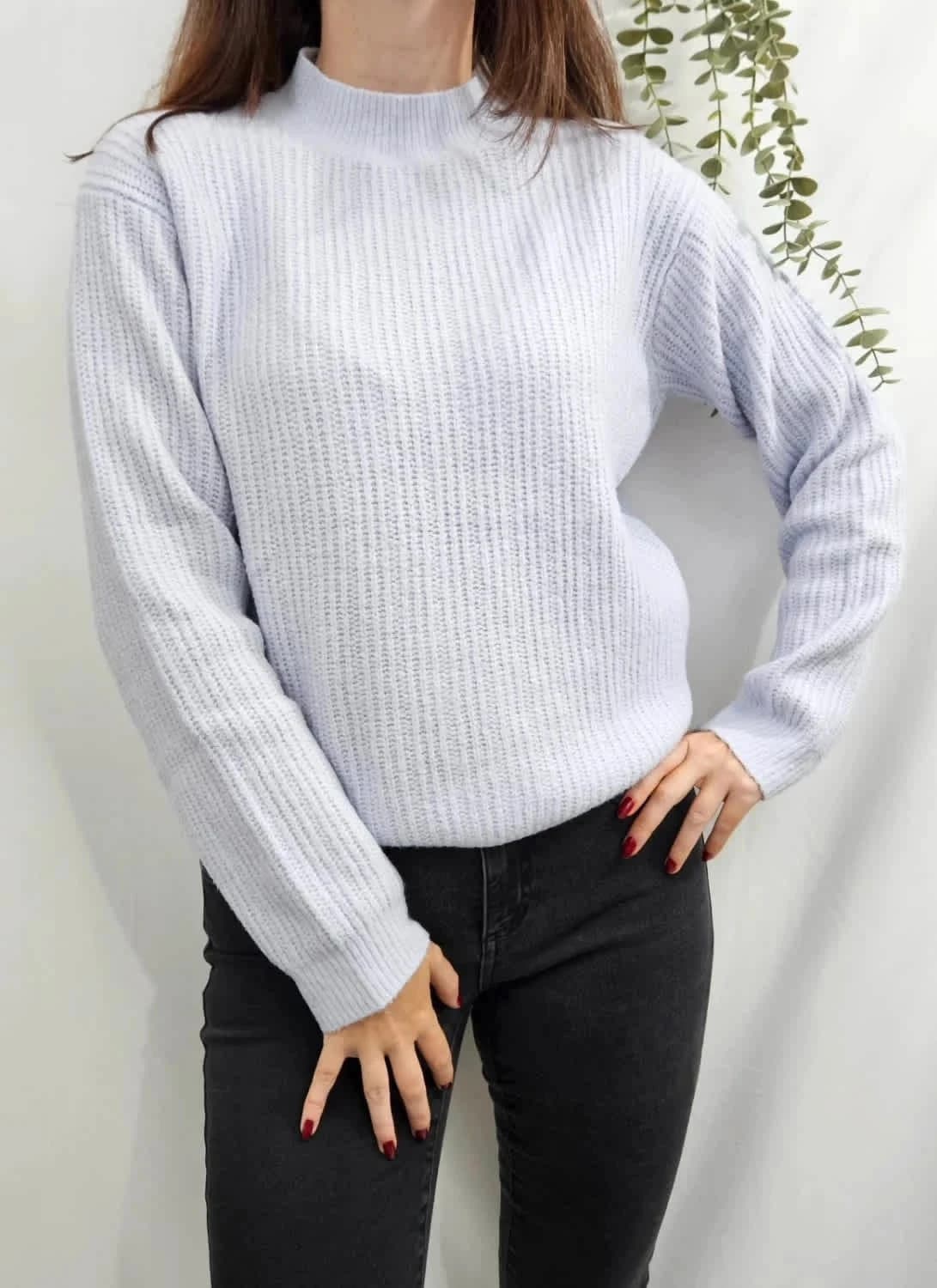 Pull agréable Uniqlo violet pastel taille S - Photo 1/4