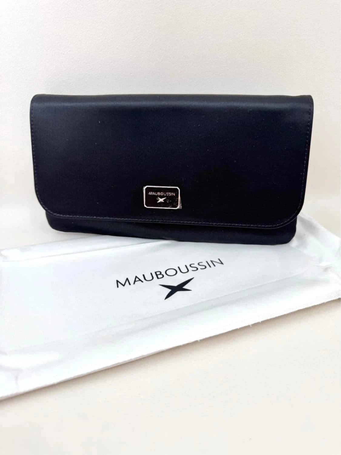 Pochette en satin noire Mauboussin Je t’Attends Je t’Aime - Photo 1/9