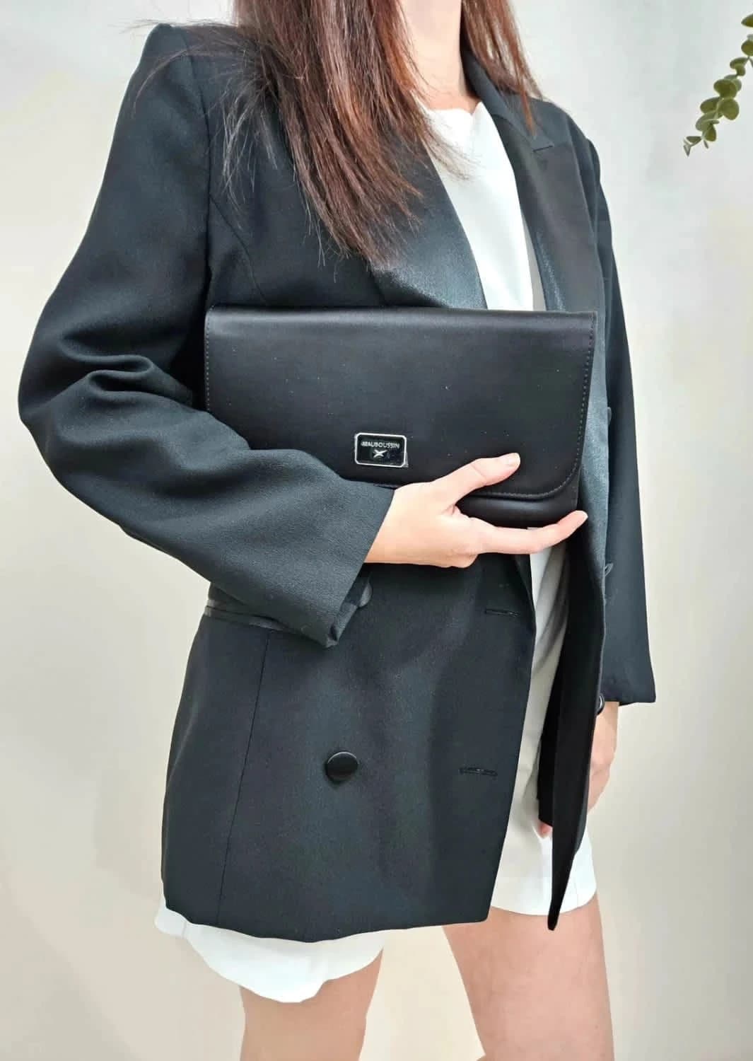 Pochette en satin noire Mauboussin Je t’Attends Je t’Aime - Photo 3/9