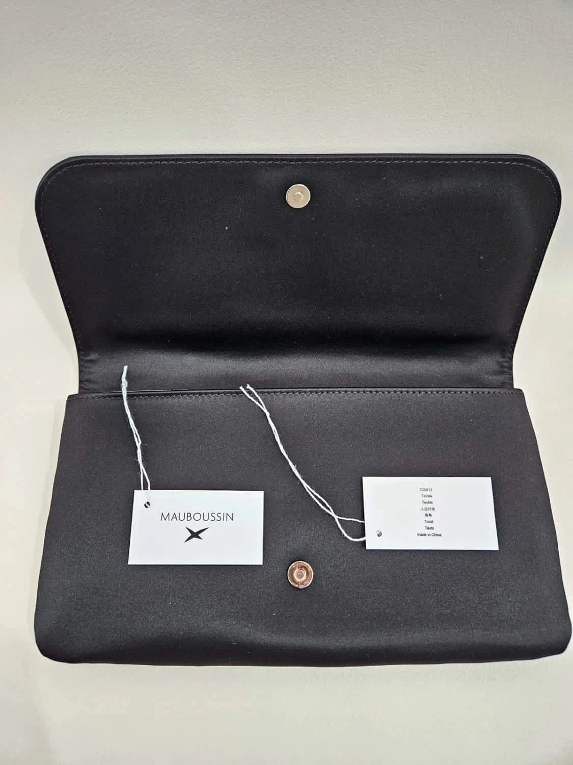 Pochette en satin noire Mauboussin Je t’Attends Je t’Aime - Photo 5/9