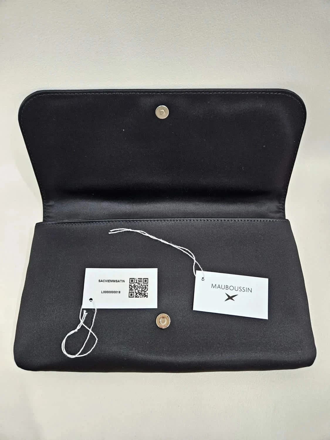 Pochette en satin noire Mauboussin Je t’Attends Je t’Aime - Photo 6/9
