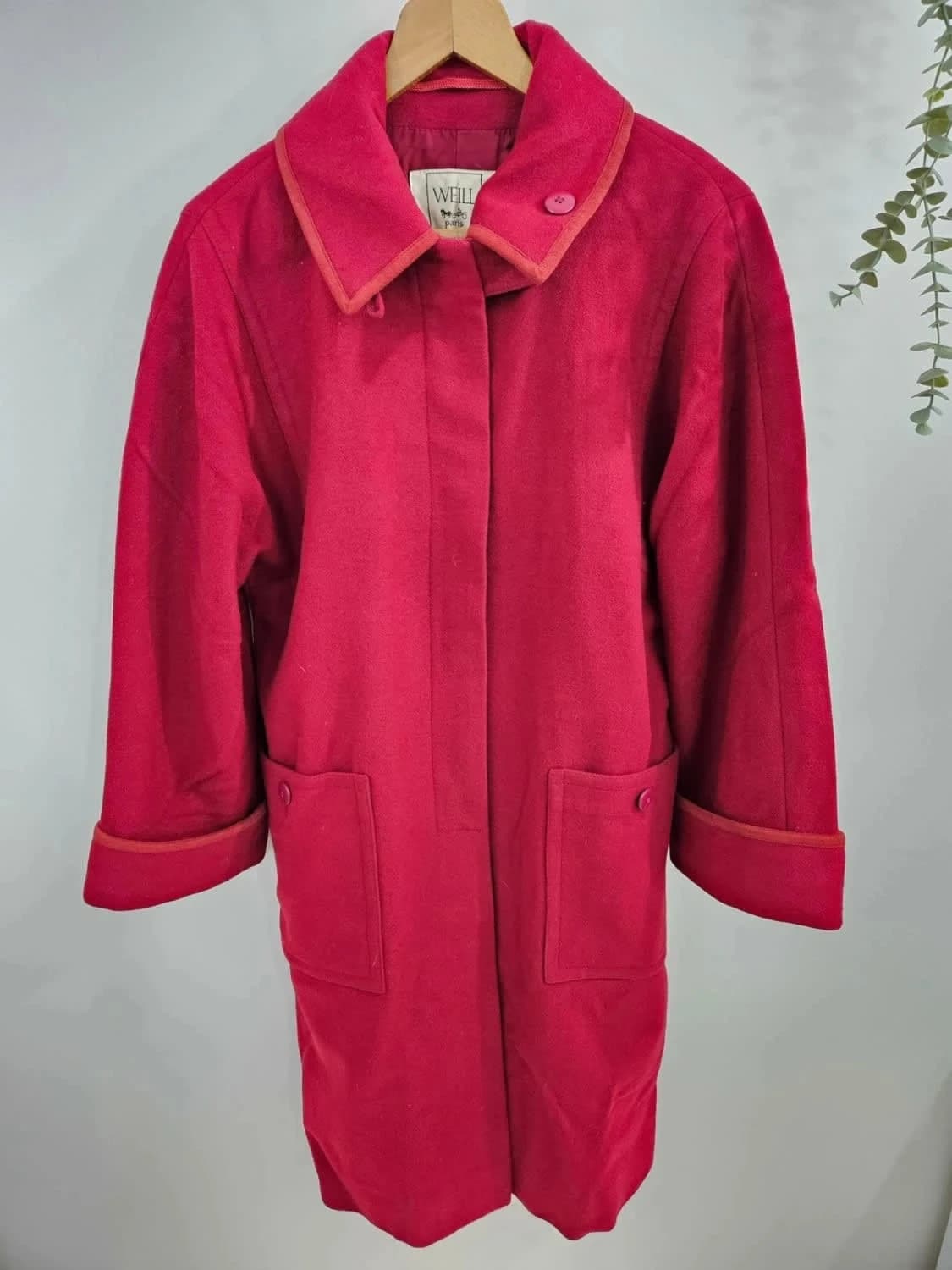 Manteau Weill rouge en laine et cachemire taille XL - Photo 4/7