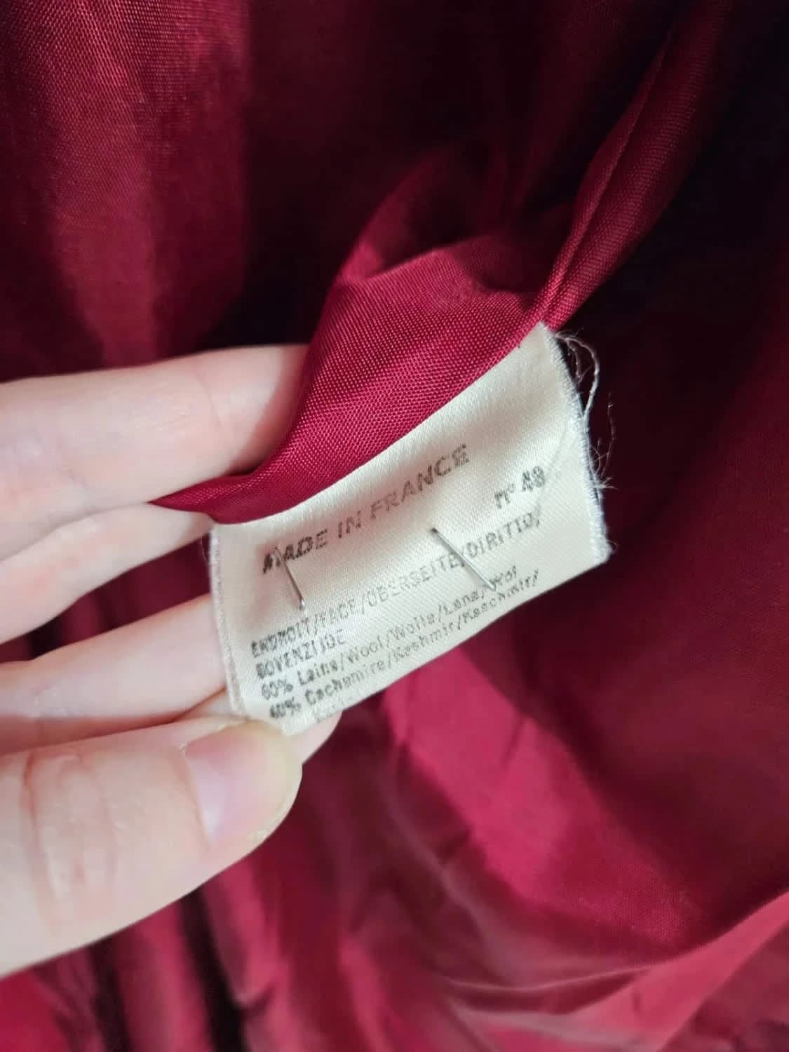 Manteau Weill rouge en laine et cachemire taille XL - Photo 7/7