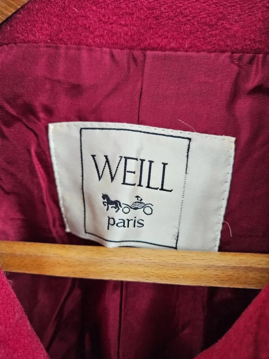 Manteau Weill rouge en laine et cachemire taille XL - Photo 3/7