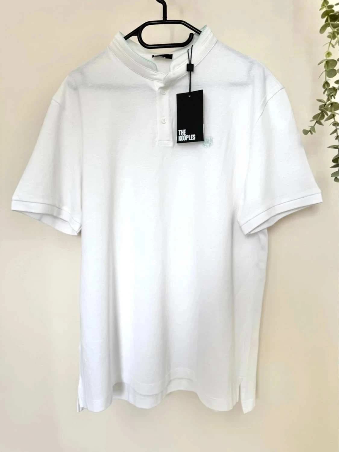 Polo blanc The Kooples logo brodé col Mao taille XL - Photo 2/6