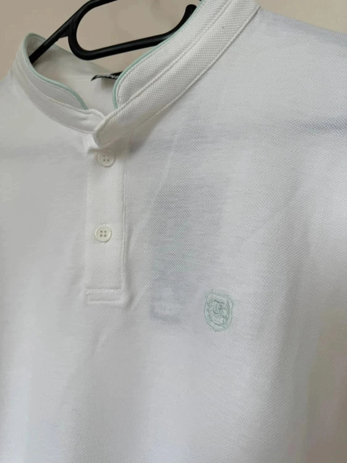 Polo blanc The Kooples logo brodé col Mao taille XL - Photo 3/6