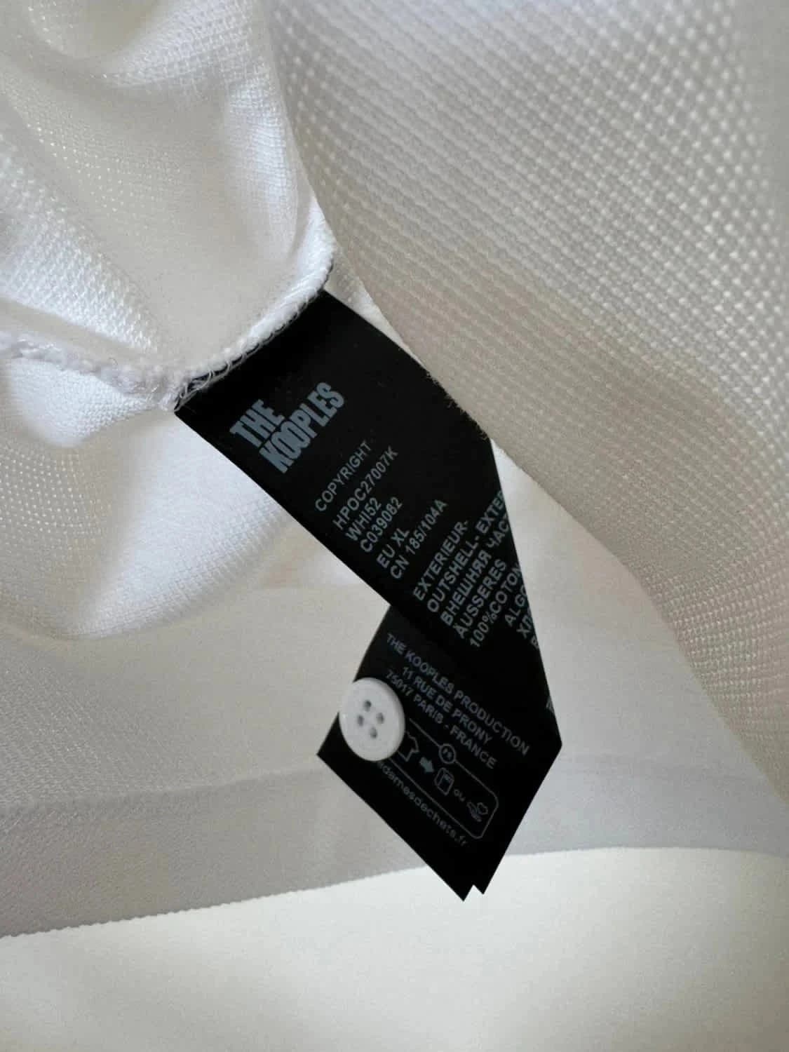 Polo blanc The Kooples logo brodé col Mao taille XL - Photo 5/6