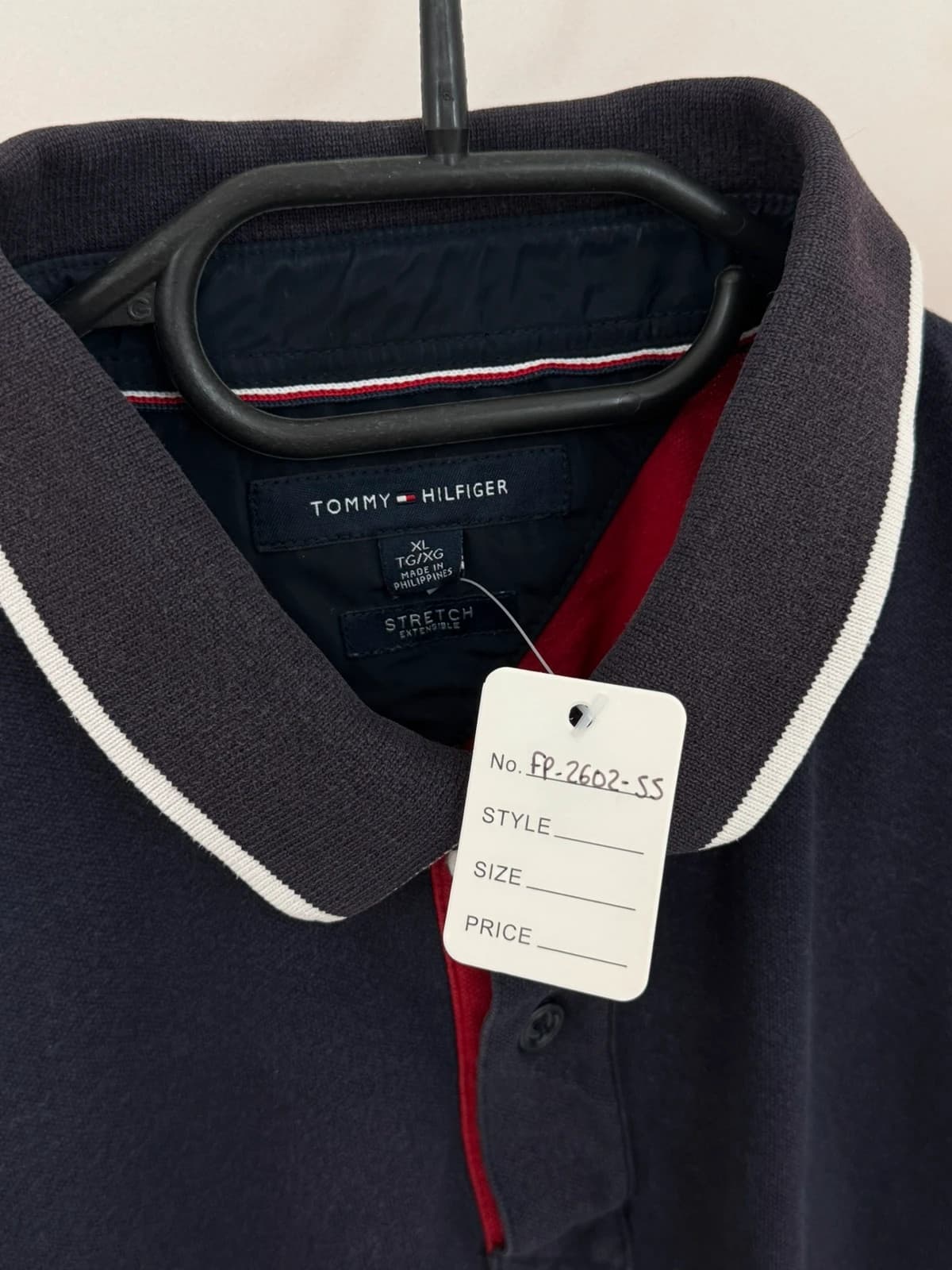 Marineblauw stretch Tommy Hilfiger poloshirt met logo maat XL - FP260255 - Foto 4/7