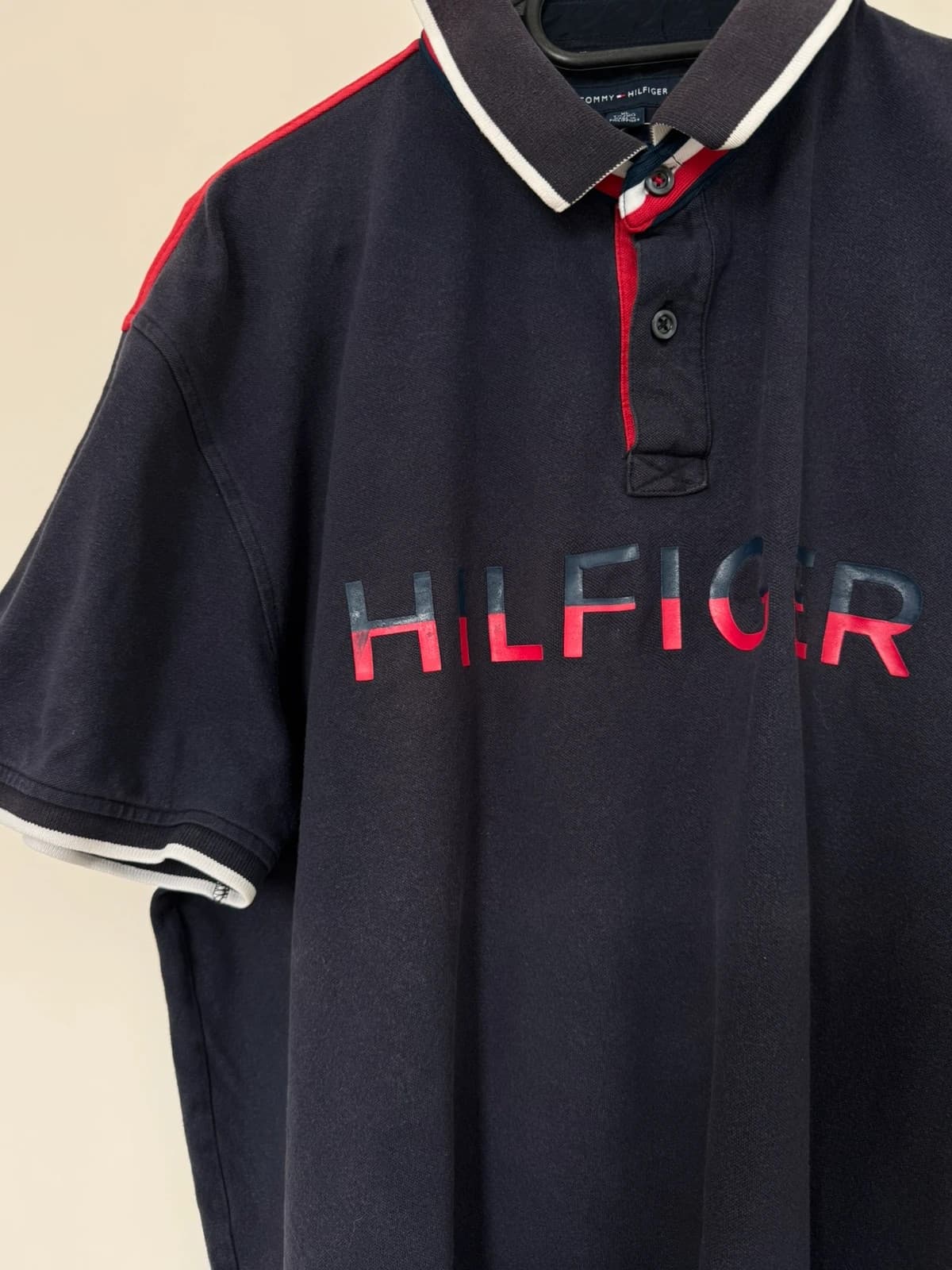 Marineblauw stretch Tommy Hilfiger poloshirt met logo maat XL - FP260255 - Foto 5/7