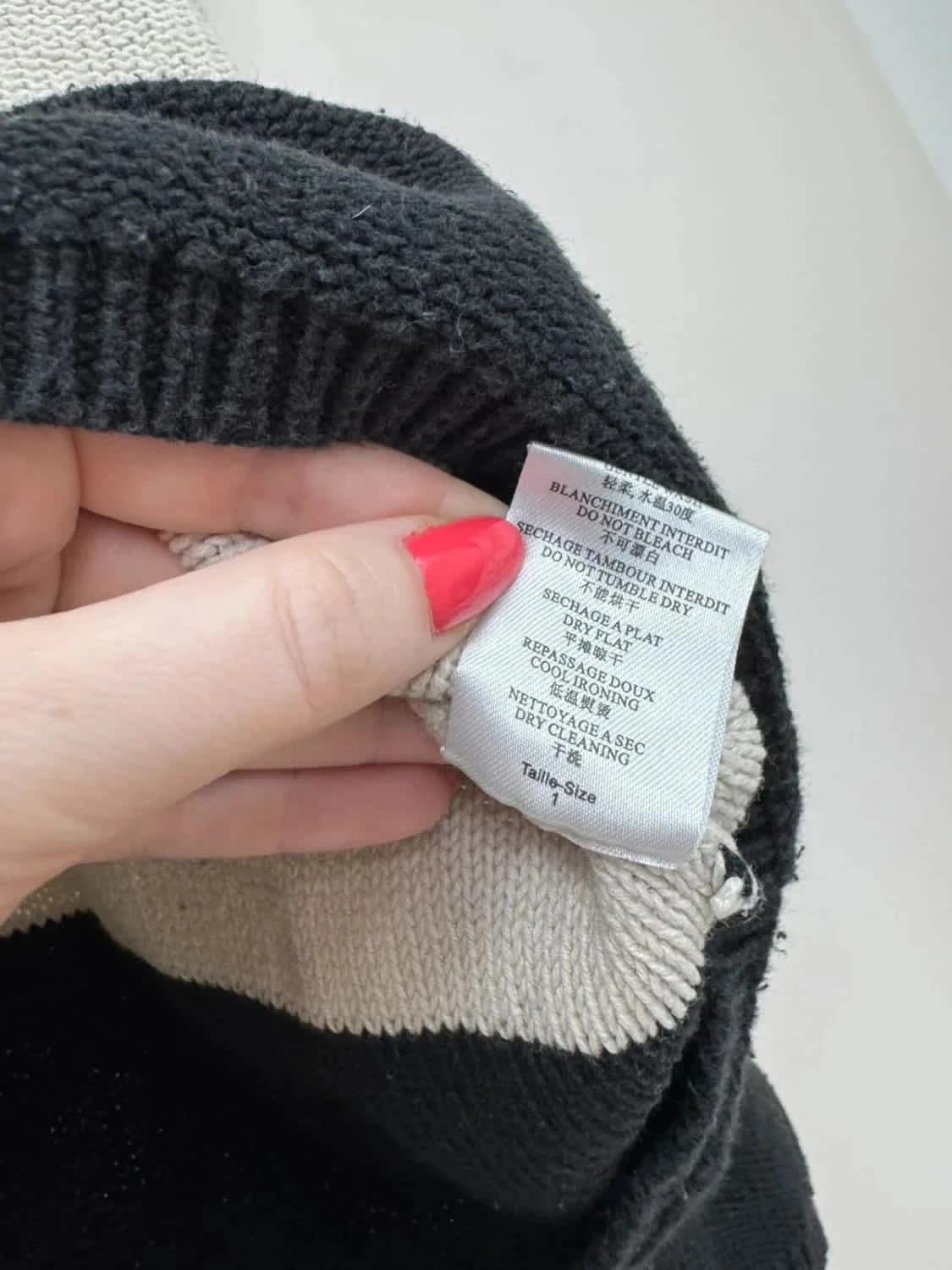 Pull en maille Zapa crème et blanc avec cordons taille S - Photo 6/6