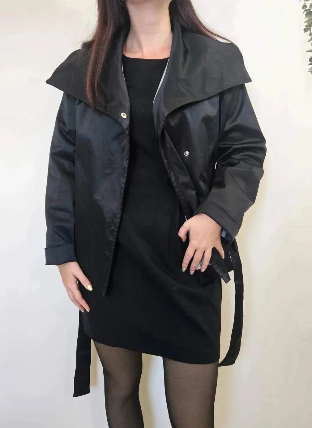 Manteau léger ceinturé Caroll noir élégance taille 42 - Photo 1/7