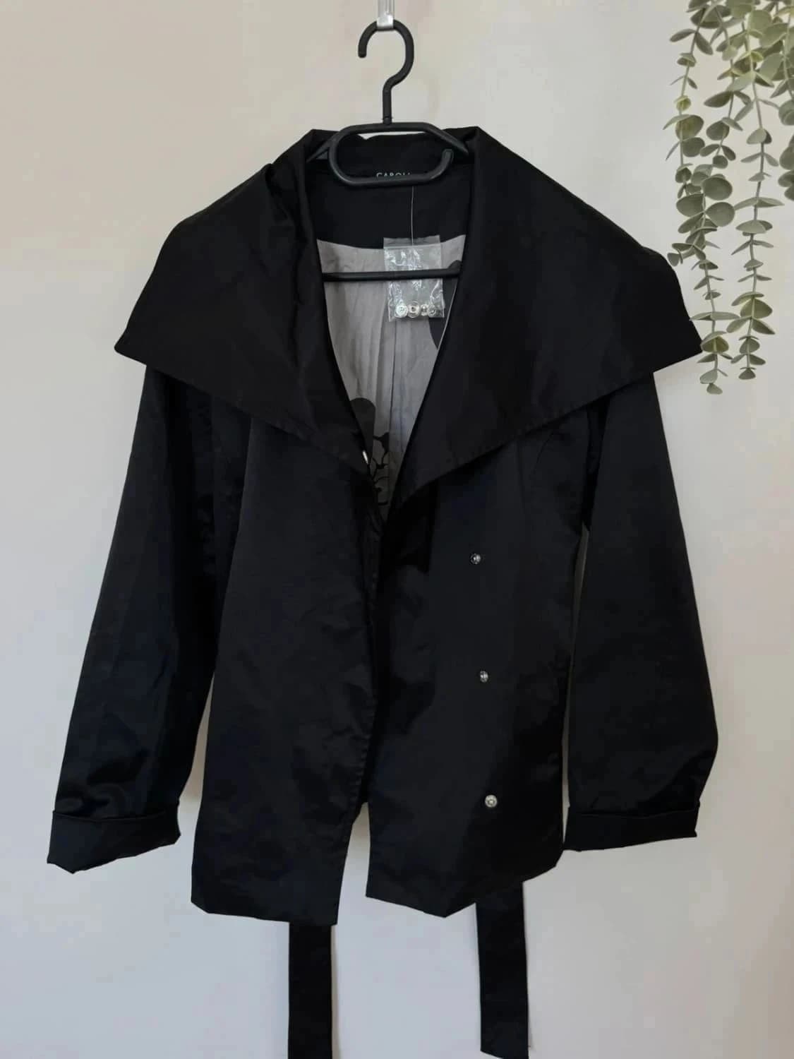 Manteau léger ceinturé Caroll noir élégance taille 42 - Photo 2/7