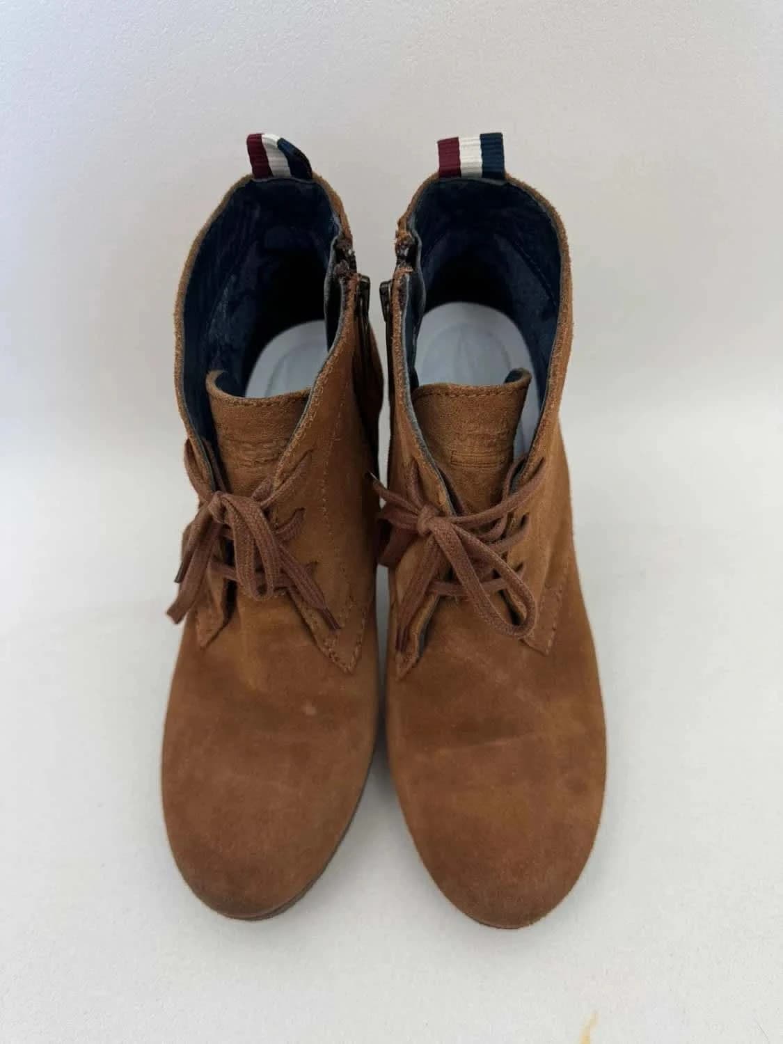 Bottines talon cuir suédé Tommy Hilfiger camel taille 36 - Photo 8/15