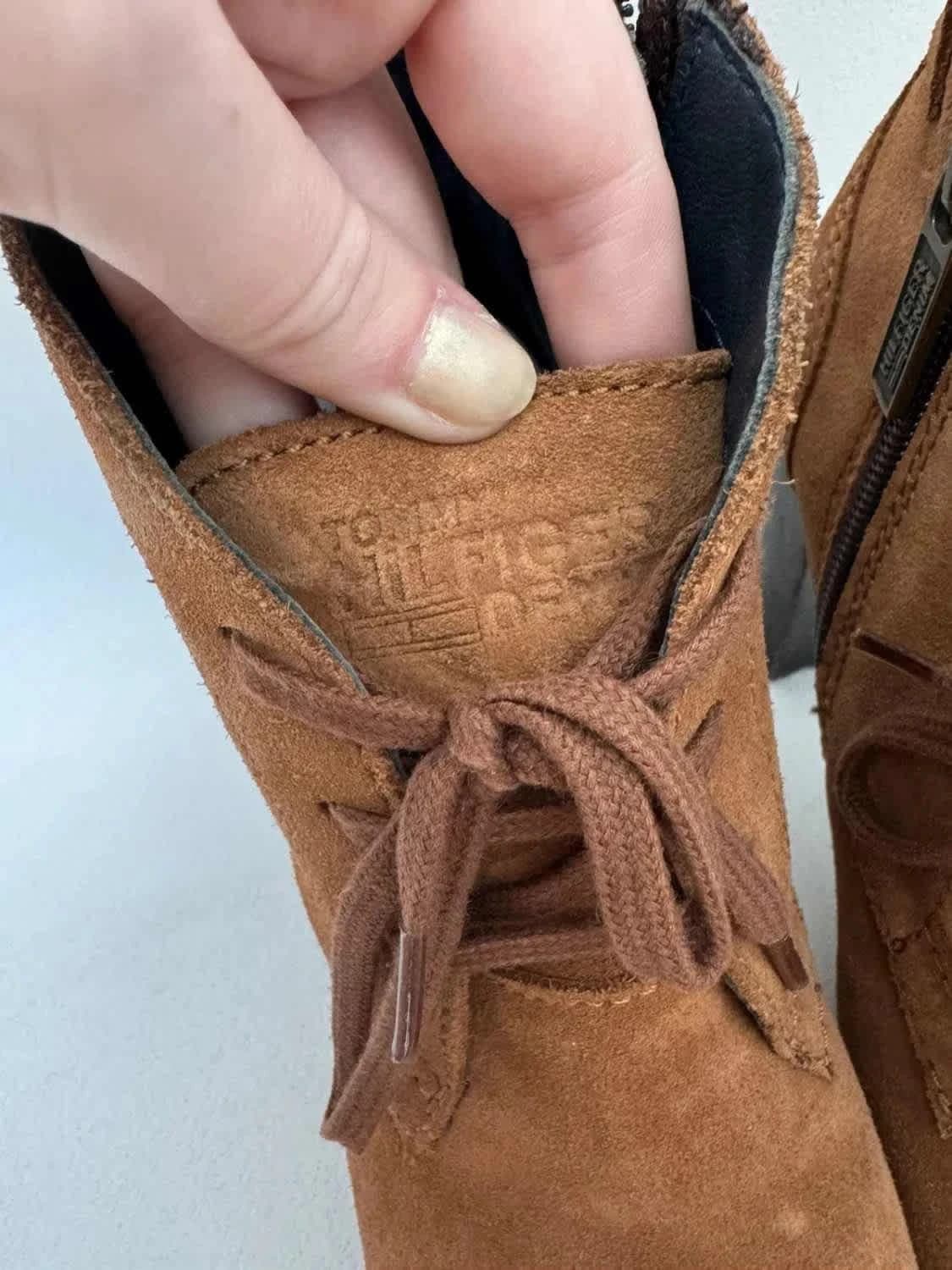 Bottines talon cuir suédé Tommy Hilfiger camel taille 36 - Photo 9/15