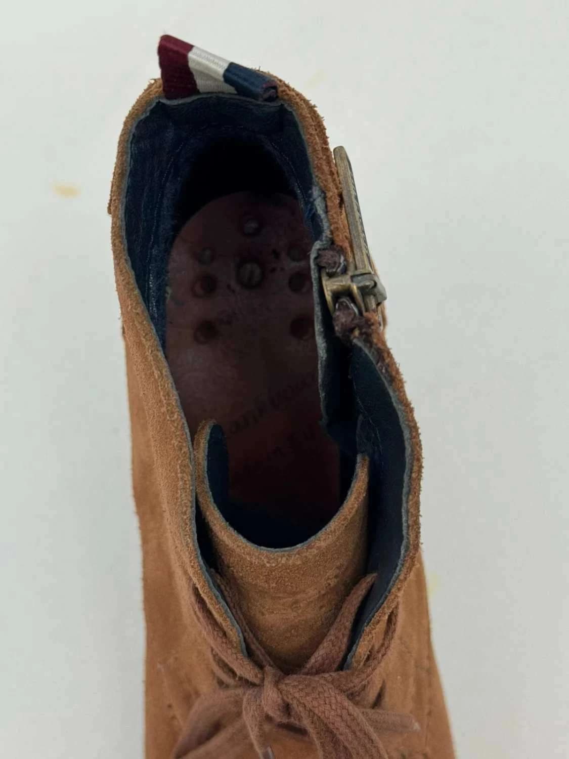 Bottines talon cuir suédé Tommy Hilfiger camel taille 36 - Photo 13/15