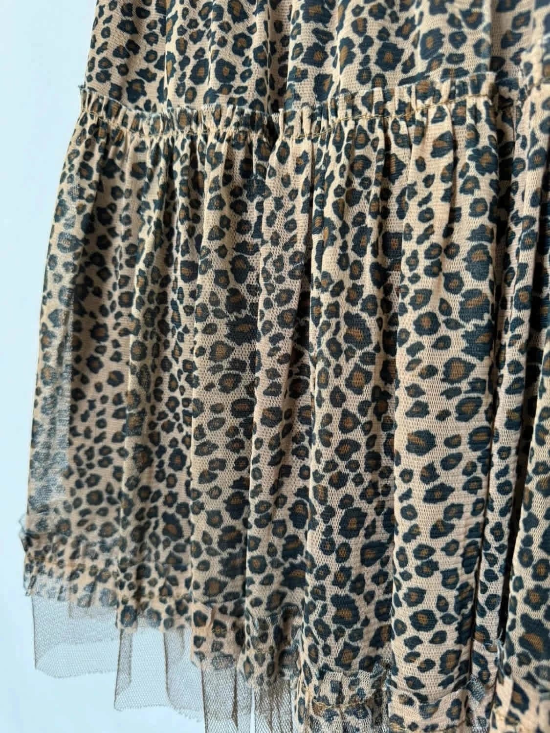 Jupe fluide élastique imprimé léopard Molly Bracken avec tulle taille unique - Photo 3/5