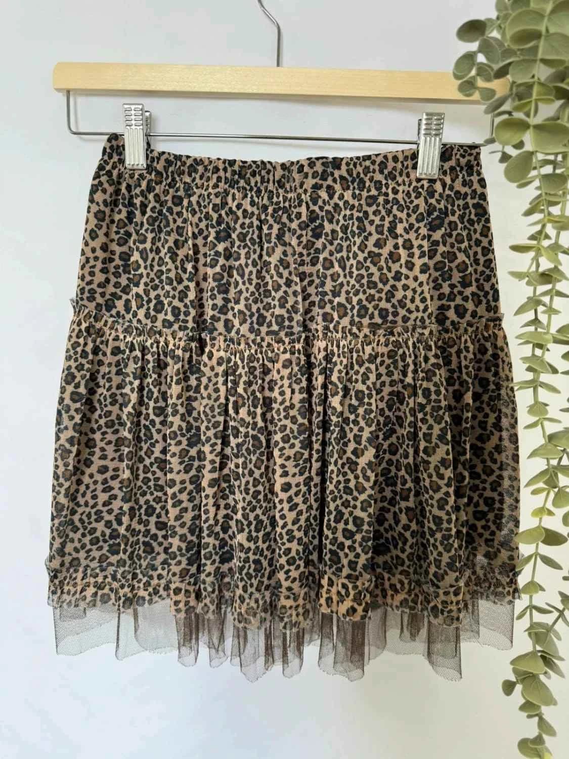 Jupe fluide élastique imprimé léopard Molly Bracken avec tulle taille unique - Photo 2/5