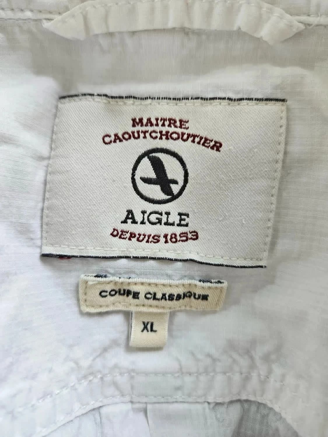 Chemise manches courtes blanche Aigle 100% coton coupe classique taille XL - Photo 7/7