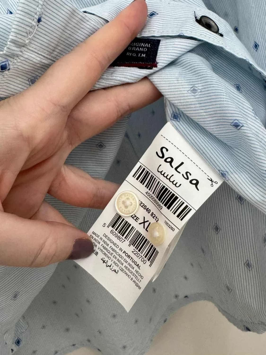 Chemise slim fit Salsa bleu clair motifs taille XL - SC26023 - Photo 7/9