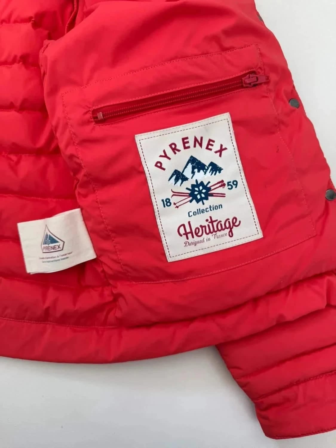 Doudoune Pyrenex rouge duvet taille 38 - Photo 9/15