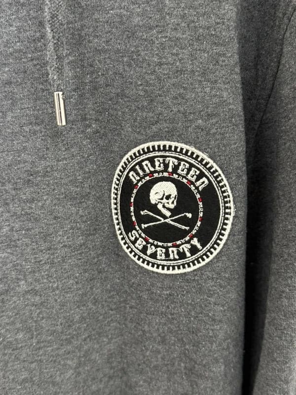 Sweat zip asymétrique capuche The Kooples Sport gris anthracite taille M - Photo 5/11