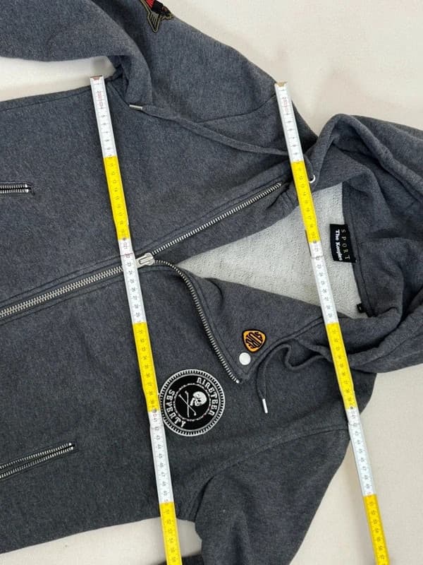 Sweat zip asymétrique capuche The Kooples Sport gris anthracite taille M - Photo 10/11