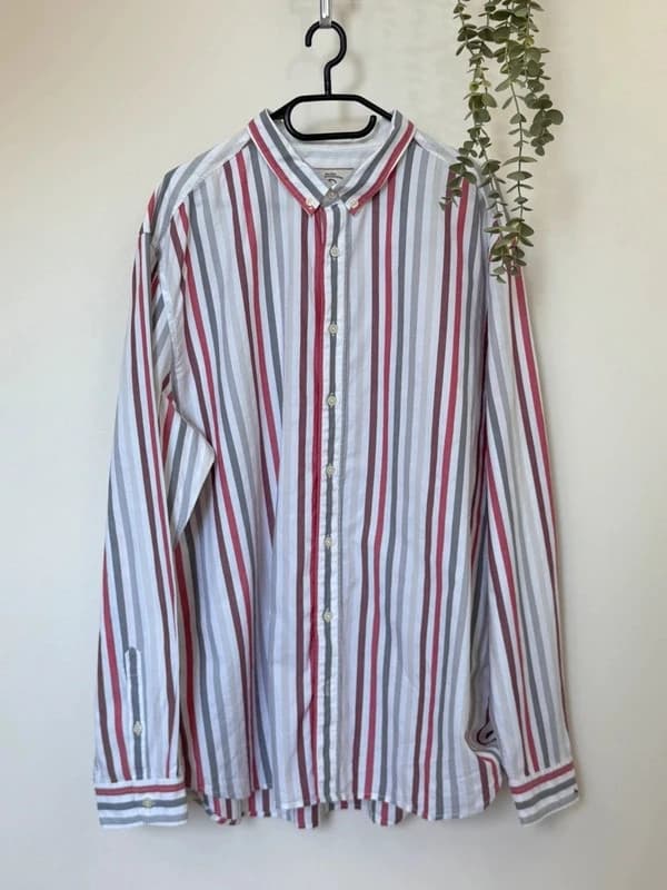 Chemise rayée Aigle coupe ajustée blanc rouge gris taille 3XL - FP260351 - Photo 2/10