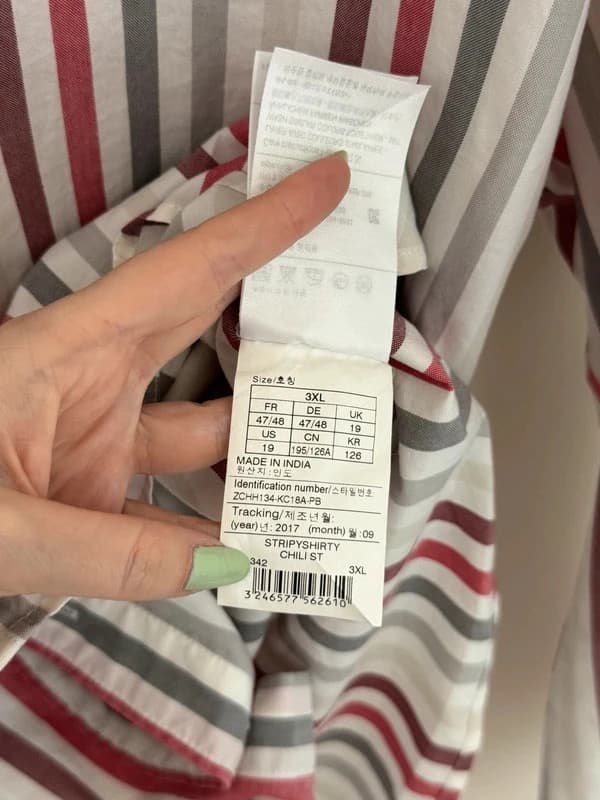 Chemise rayée Aigle coupe ajustée blanc rouge gris taille 3XL - FP260351 - Photo 5/10