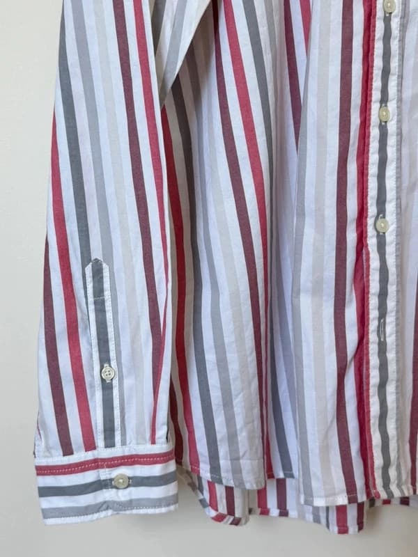 Chemise rayée Aigle coupe ajustée blanc rouge gris taille 3XL - FP260351 - Photo 6/10