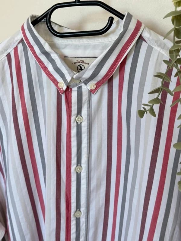 Chemise rayée Aigle coupe ajustée blanc rouge gris taille 3XL - FP260351 - Photo 7/10