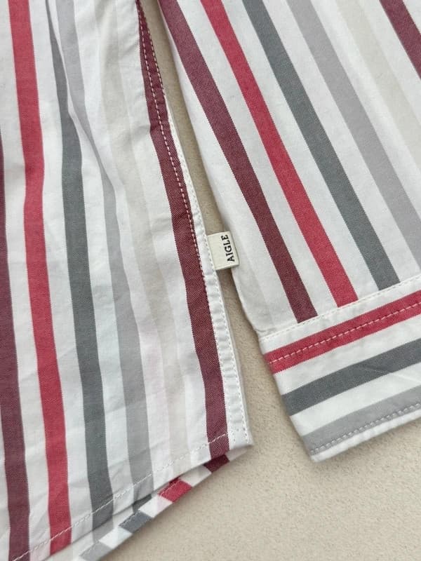 Chemise rayée Aigle coupe ajustée blanc rouge gris taille 3XL - FP260351 - Photo 8/10