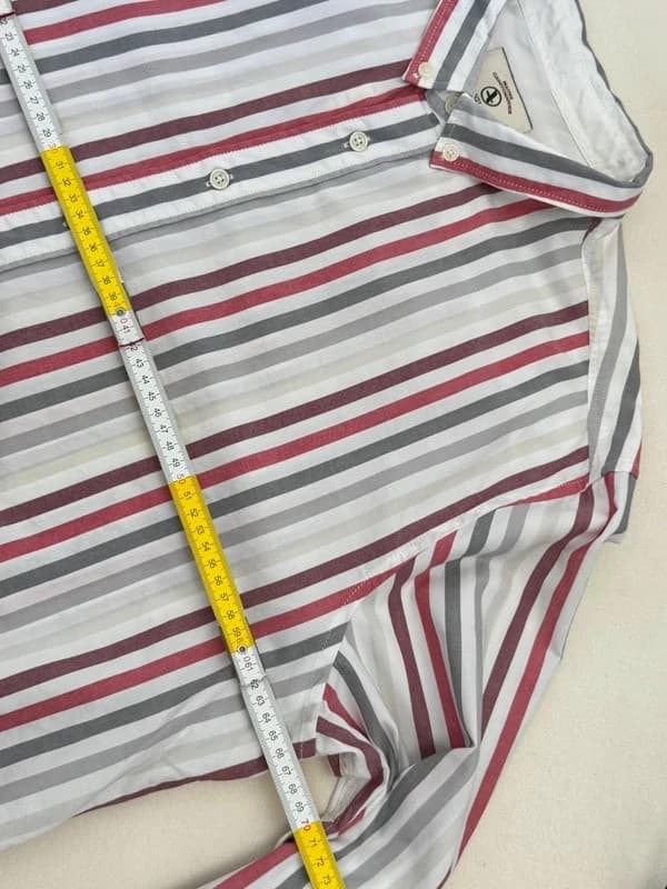 Chemise rayée Aigle coupe ajustée blanc rouge gris taille 3XL - FP260351 - Photo 9/10