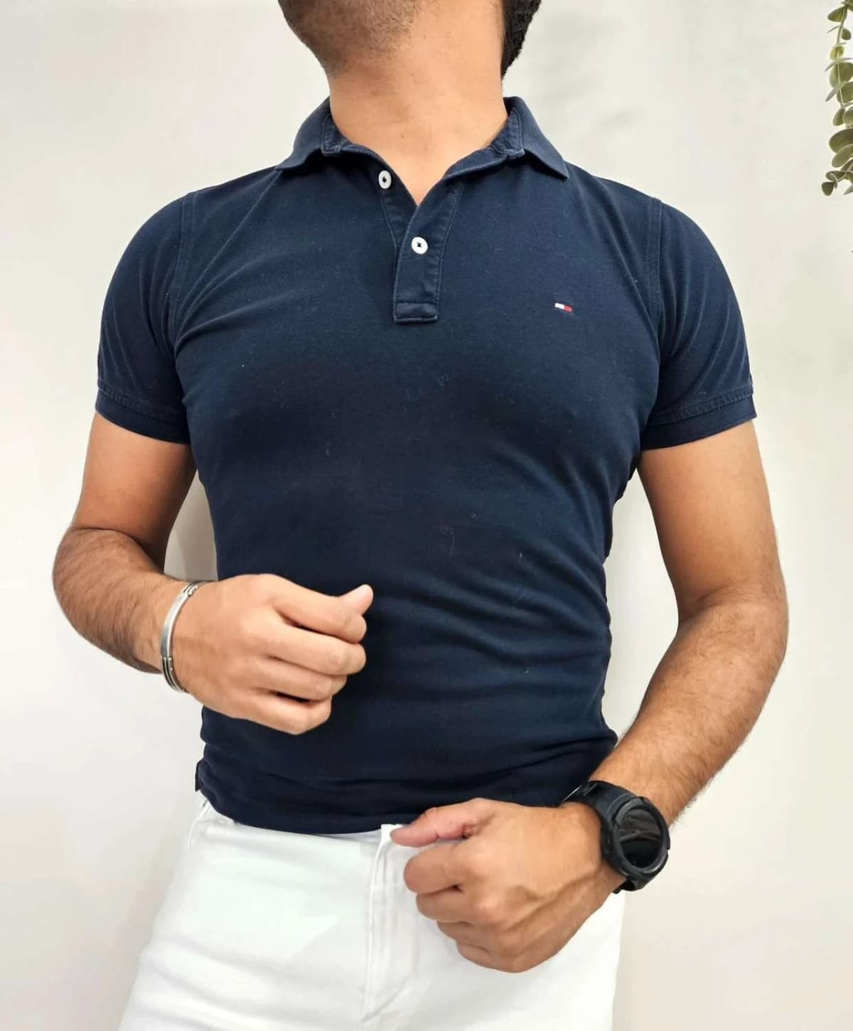 Polo coton Tommy Hilfiger bleu marine slim fit homme taille M - FP251231 - Photo 1/8