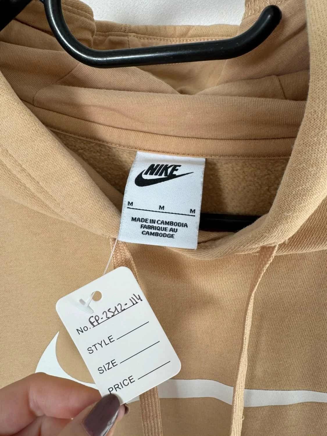 Sweat/Hoodie Nike beige à capuche logo swoosh bandes manches taille M - FP2512114 - Photo 6/9