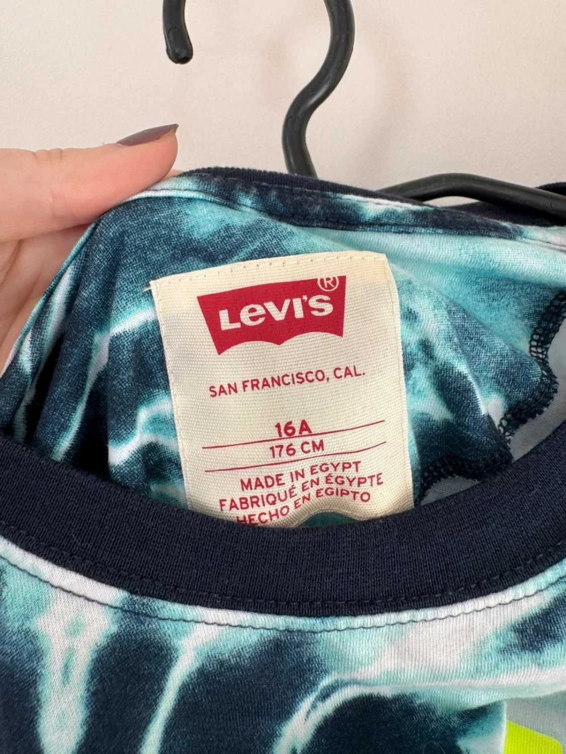 T-shirt coton tie dye Levi’s bleu vert logo poitrine taille XS - FP2512134 - Photo 5/7