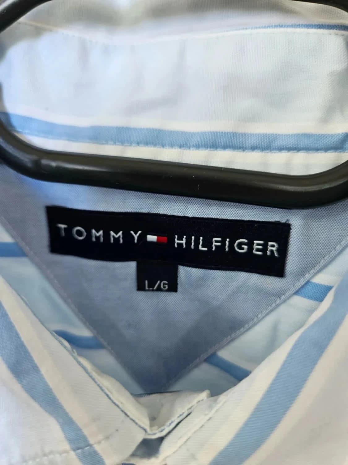 Chemise rayée Tommy Hilfiger bleu clair taille L - Photo 4/6