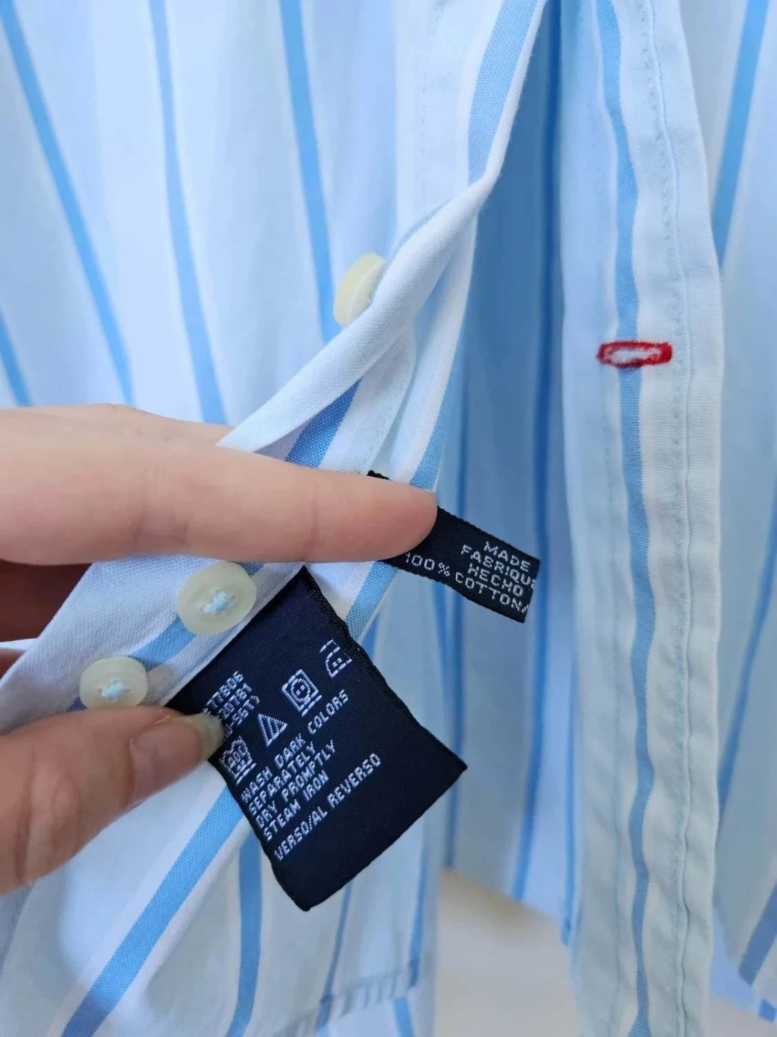 Chemise rayée Tommy Hilfiger bleu clair taille L - Photo 5/6