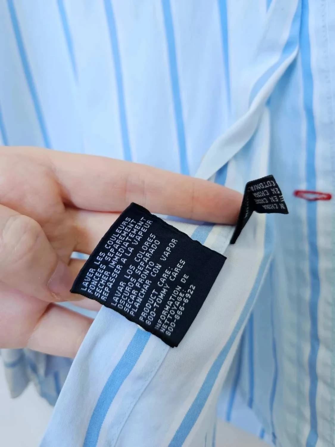 Chemise rayée Tommy Hilfiger bleu clair taille L - Photo 6/6