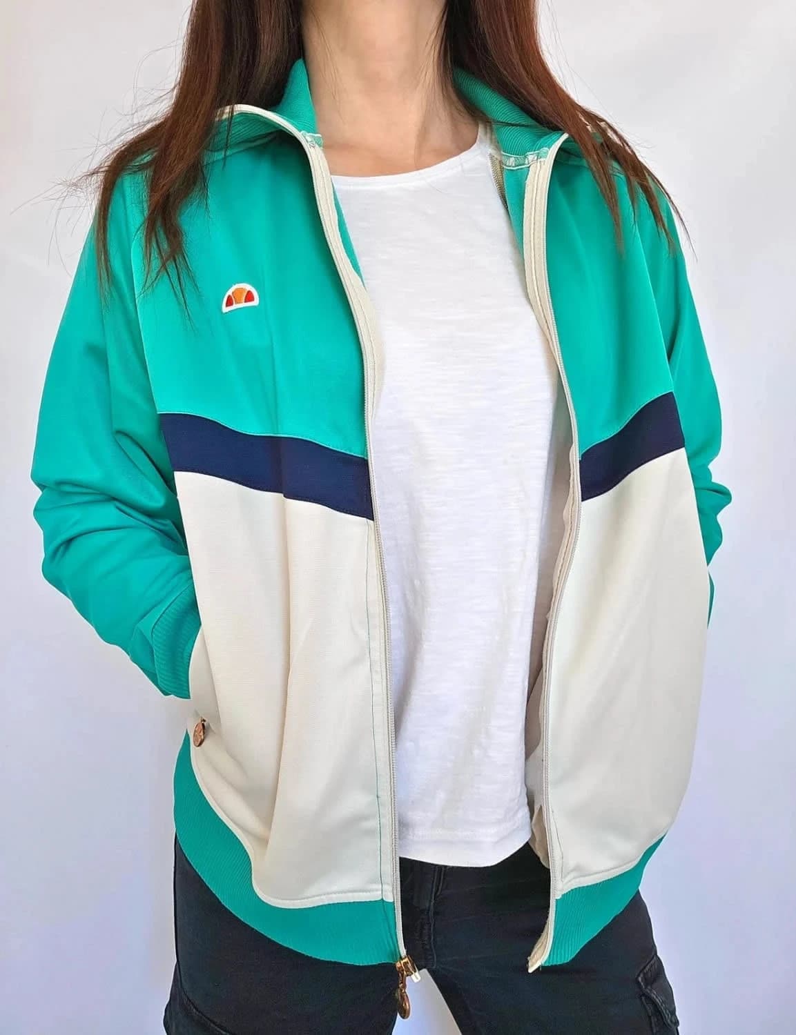 Veste survêtement rétro Ellesse vert blanc taille XS homme - Photo 3/13