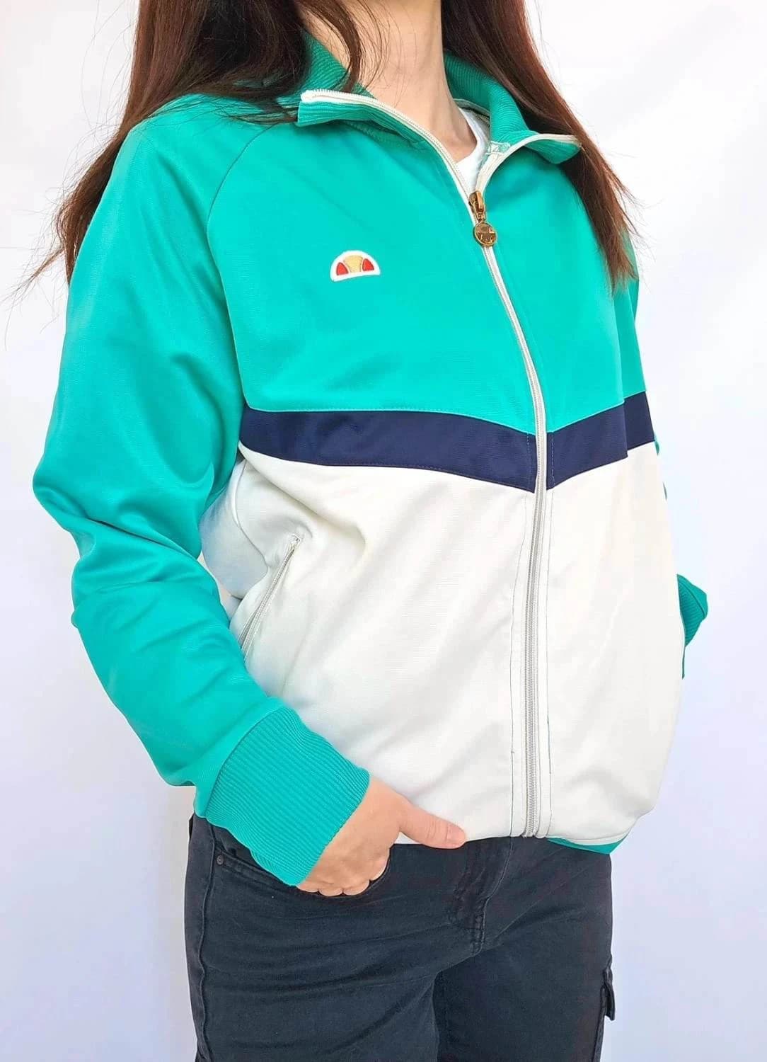 Veste survêtement rétro Ellesse vert blanc taille XS homme - Photo 2/13