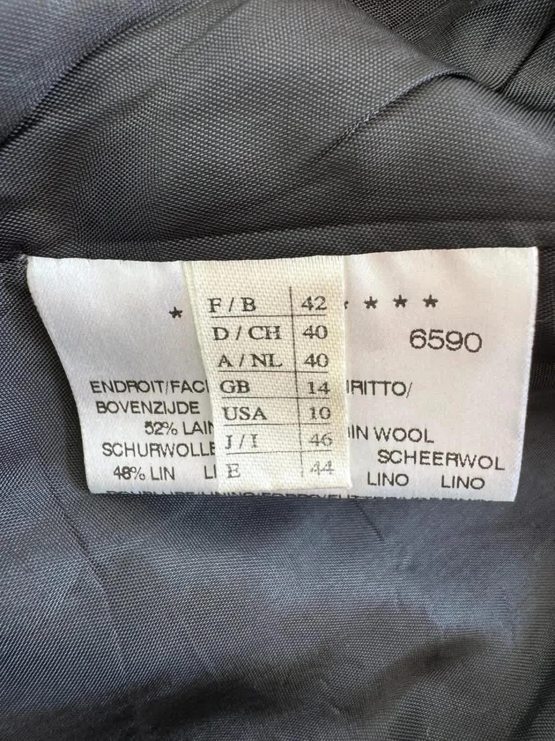 Blazer noir à rayures Weill en laine et en lin - Photo 8/8