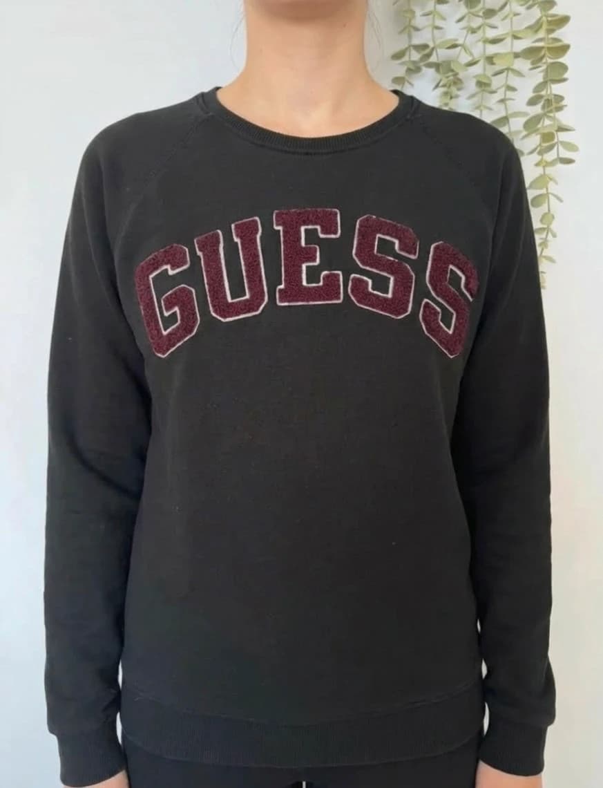 Sweat crewneck noir Guess taille M - Photo 1/6