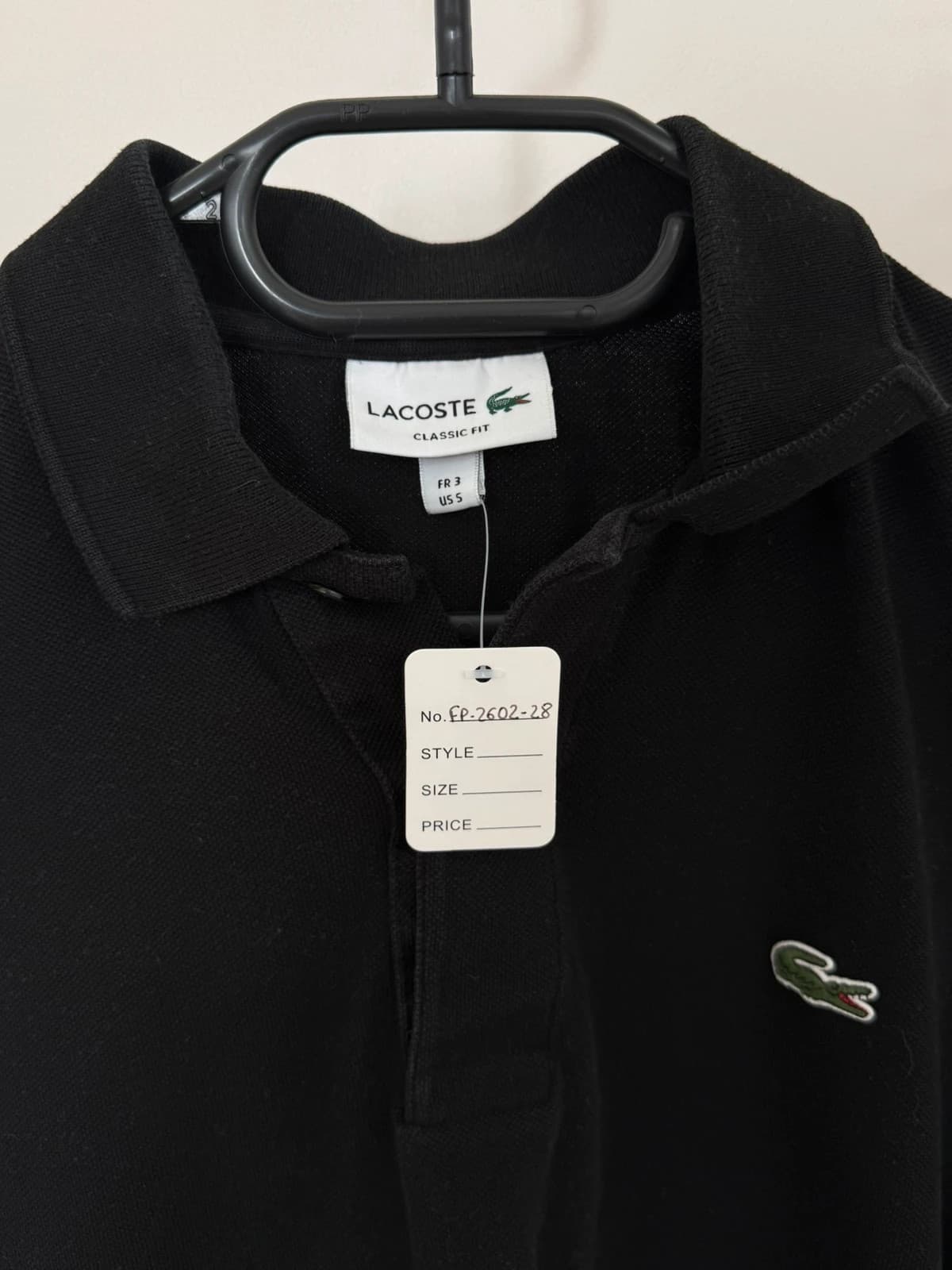 Polo manches longues Lacoste noir classique taille 3/S - FP260228 - Photo 5/8