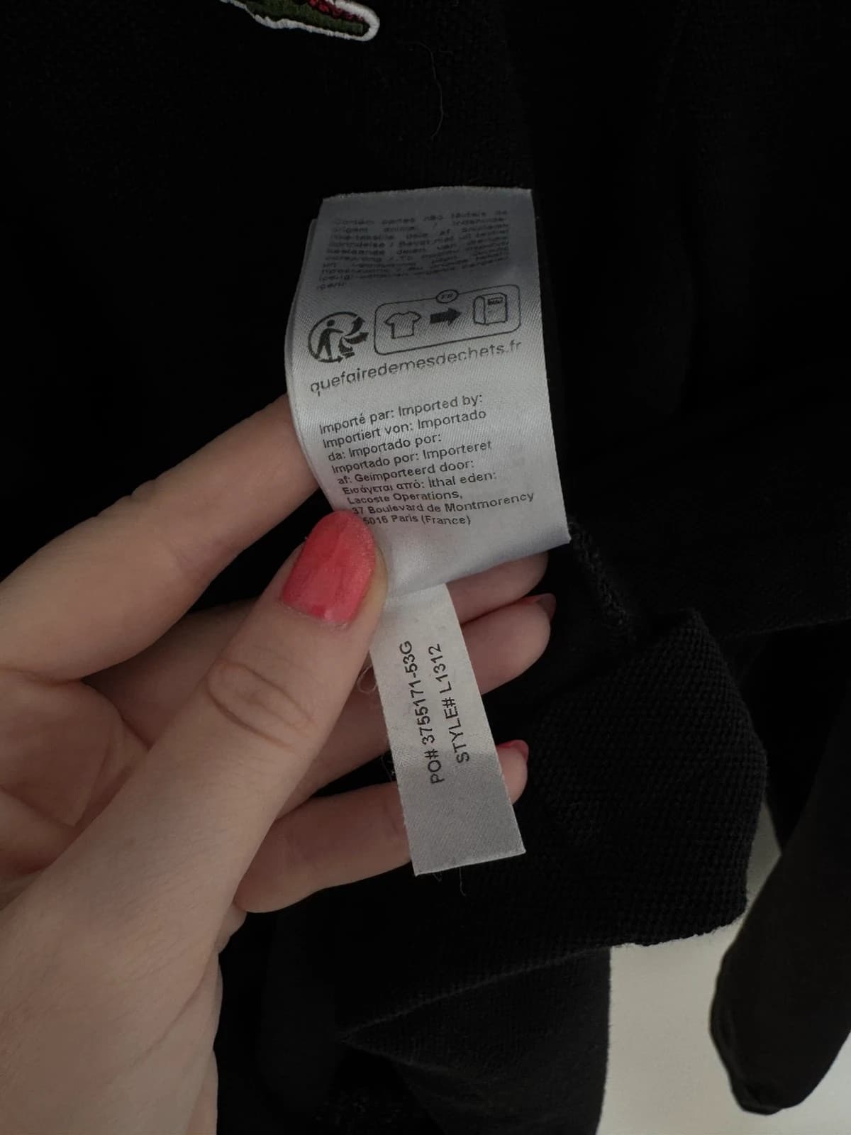 Polo manches longues Lacoste noir classique taille 3/S - FP260228 - Photo 7/8