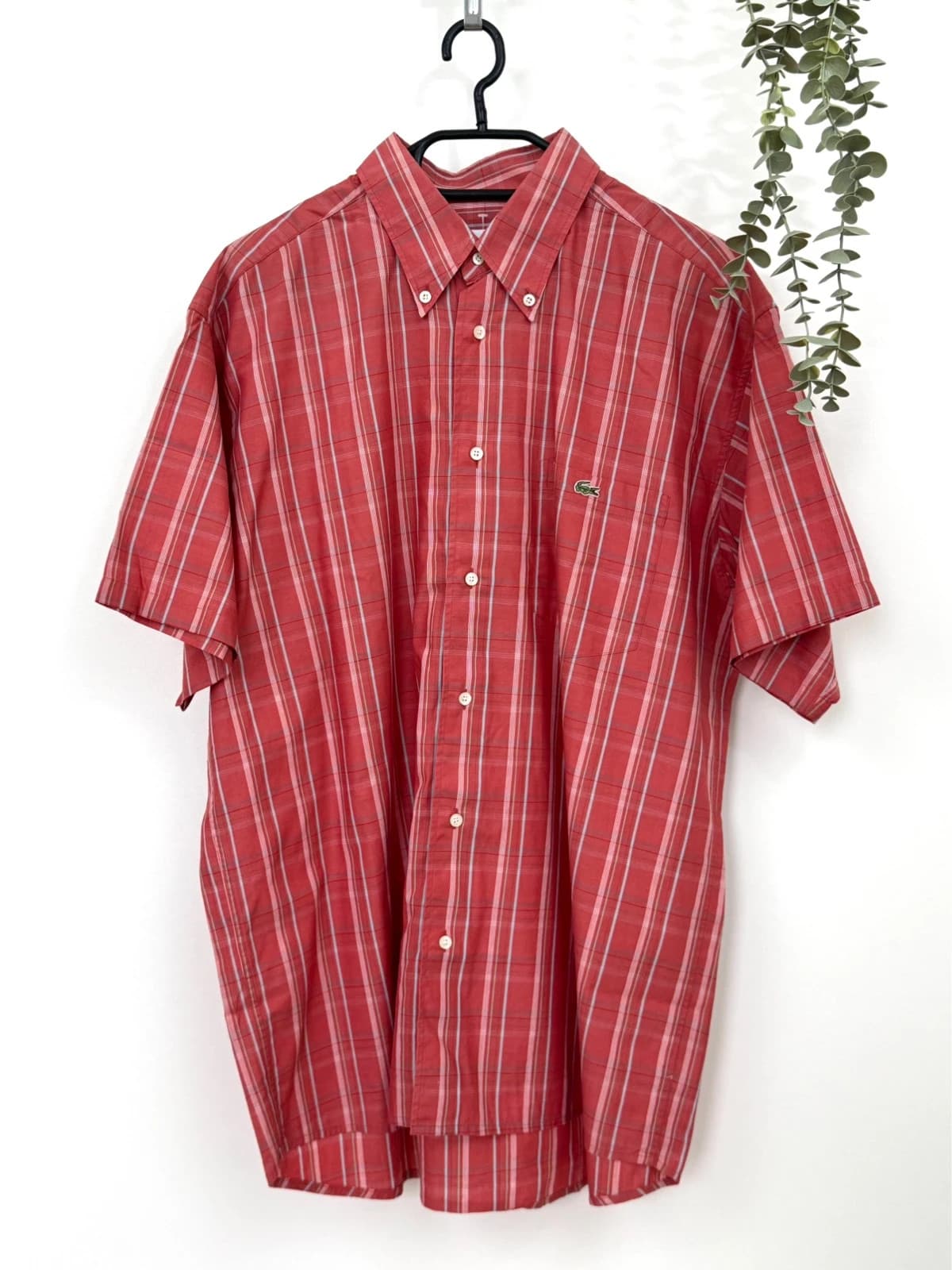 Chemise manches courtes à carreaux Lacoste rouge taille 42/L - FP260185 - Photo 2/7