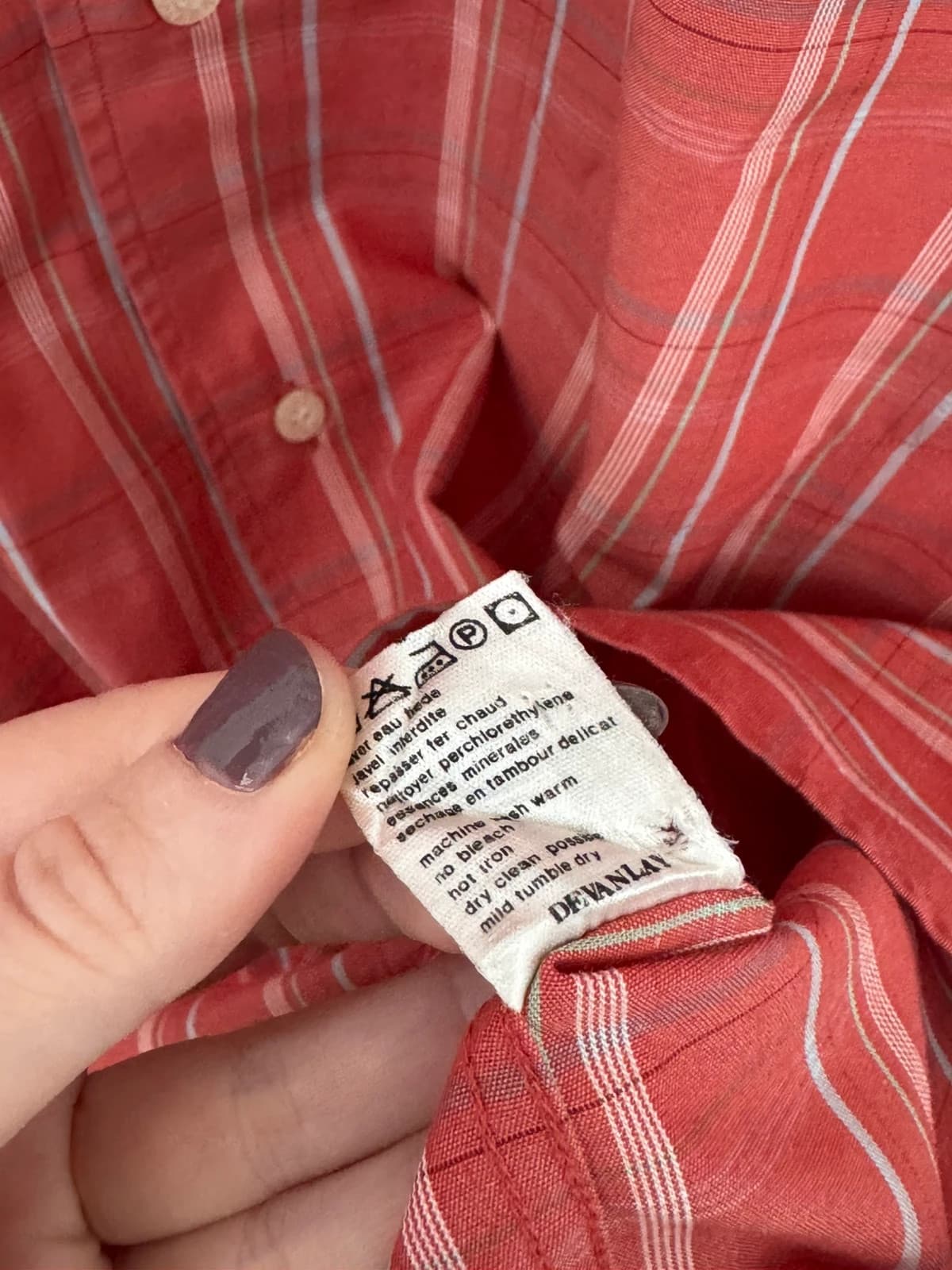 Chemise manches courtes à carreaux Lacoste rouge taille 42/L - FP260185 - Photo 5/7
