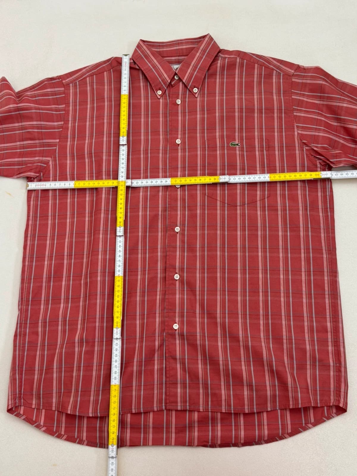 Chemise manches courtes à carreaux Lacoste rouge taille 42/L - FP260185 - Photo 7/7
